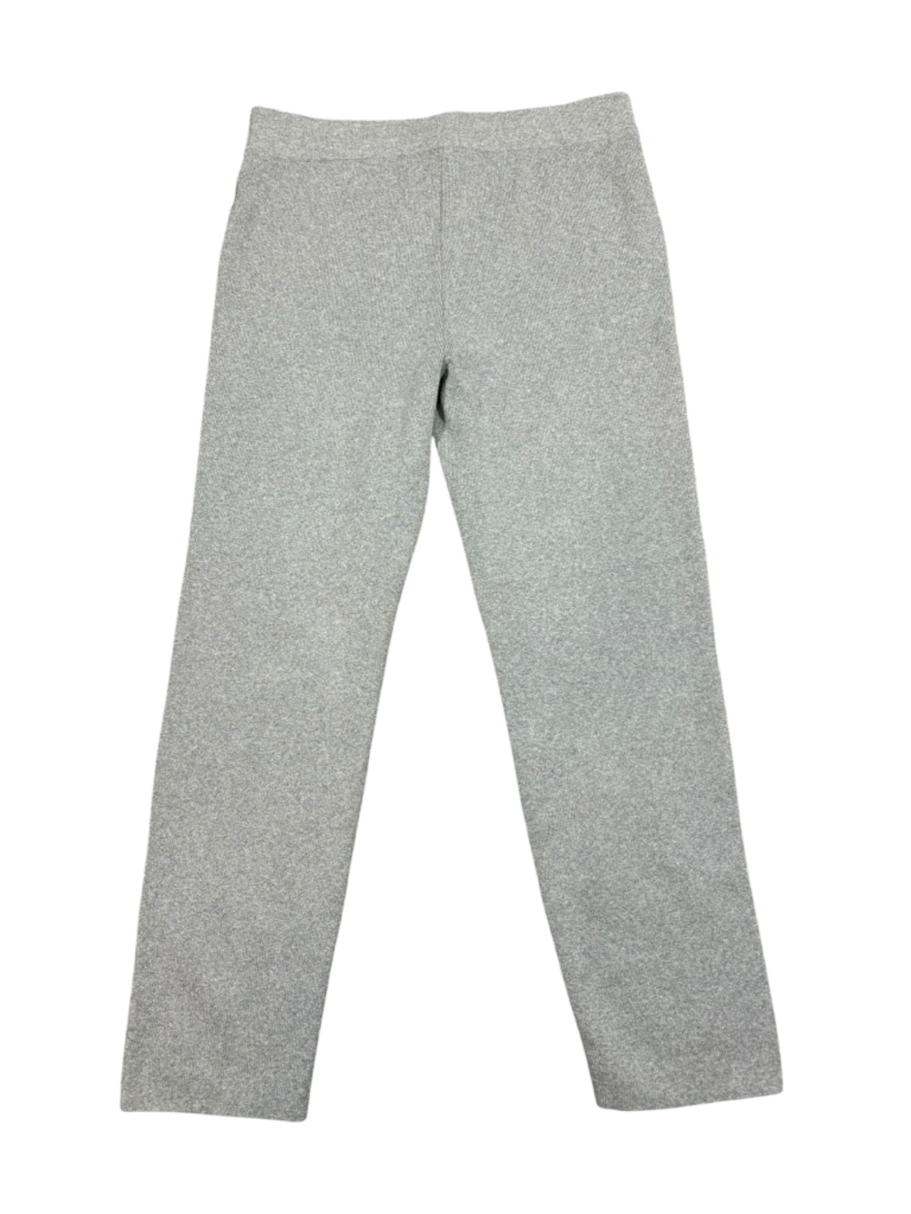 Chico’s Gray Cashmere Blend Pull-On Pants Stretch Straight Leg Cozy Lounge Sz1 M